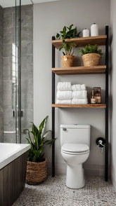 Add a touch of nature to your bathroom with lush green plants that thrive in humidity.